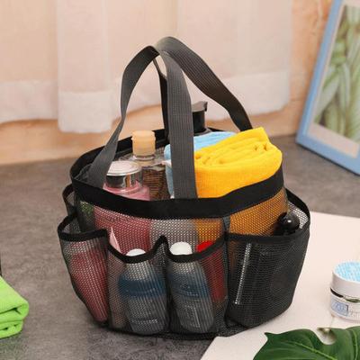 Tragbare Netz-Strandtasche, Waschhandtasche, Baden, Schwimmen, Badetasche, Aufbewahrungstasche mit acht Taschen, transparente Reise-Kulturtasche