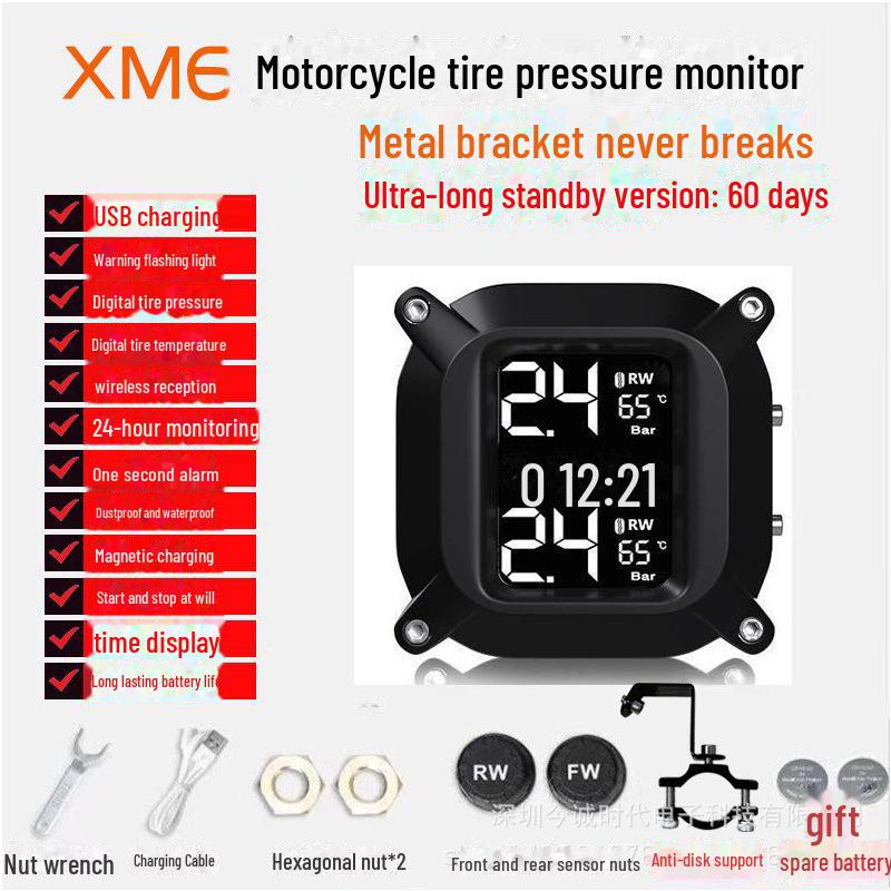 XM7 Solar Wireless Waterproof Motorcycle Tire Pressure Monitor