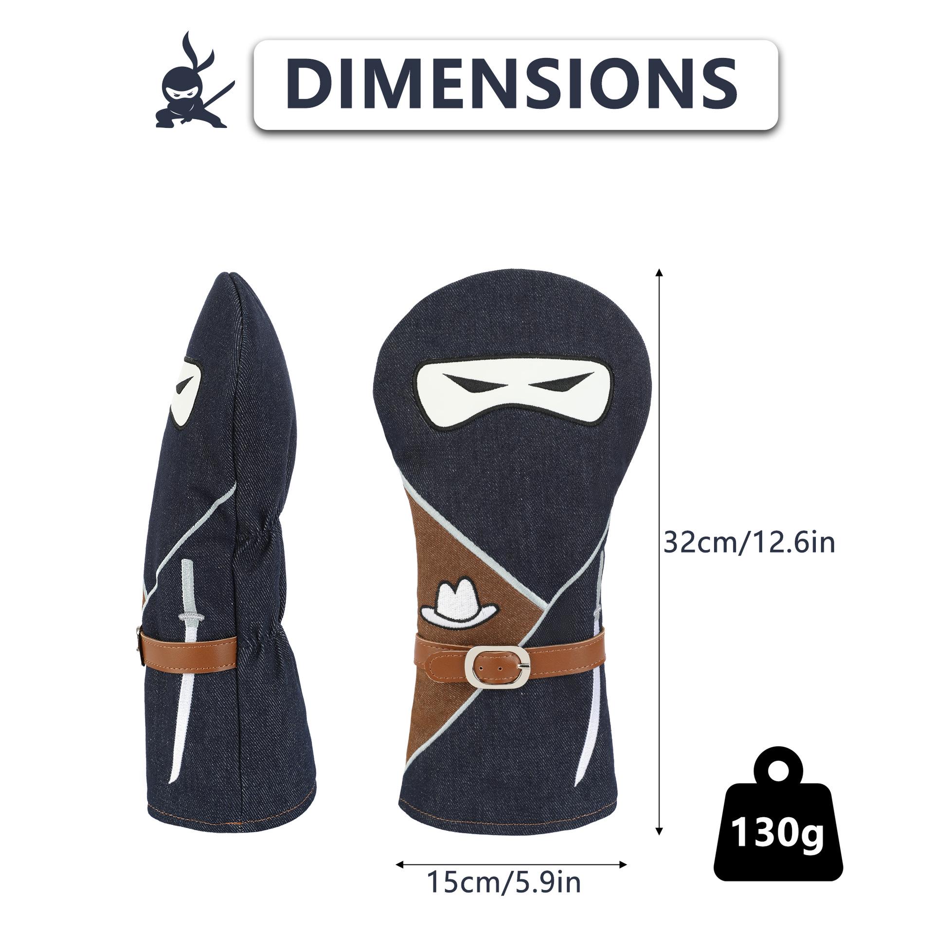

Ninja Denim Wood Golf Club Rod Cover