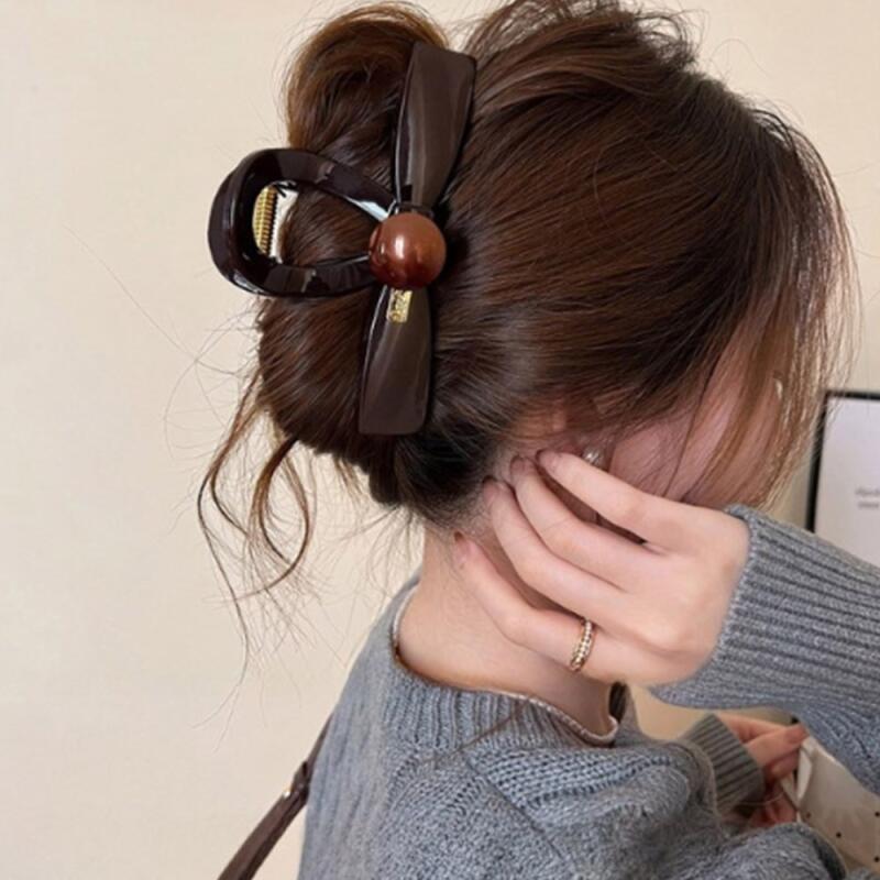 Women s Brown Ribbon Acrylic Updo