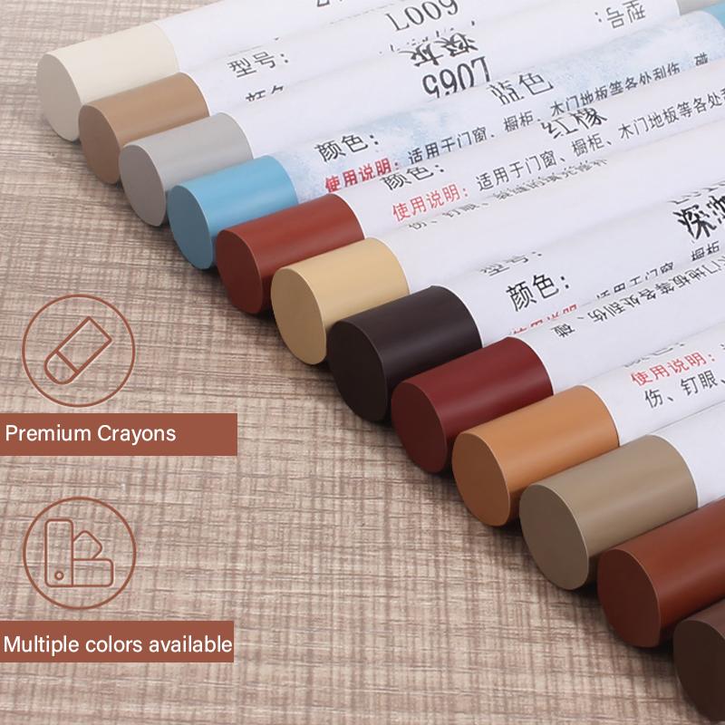 8Colors Waterproof Wooden Furniture Floor Repair Pen,Damaged Scratch Wood Patch Paint Crayon,Patching Paste for Home Improvement
