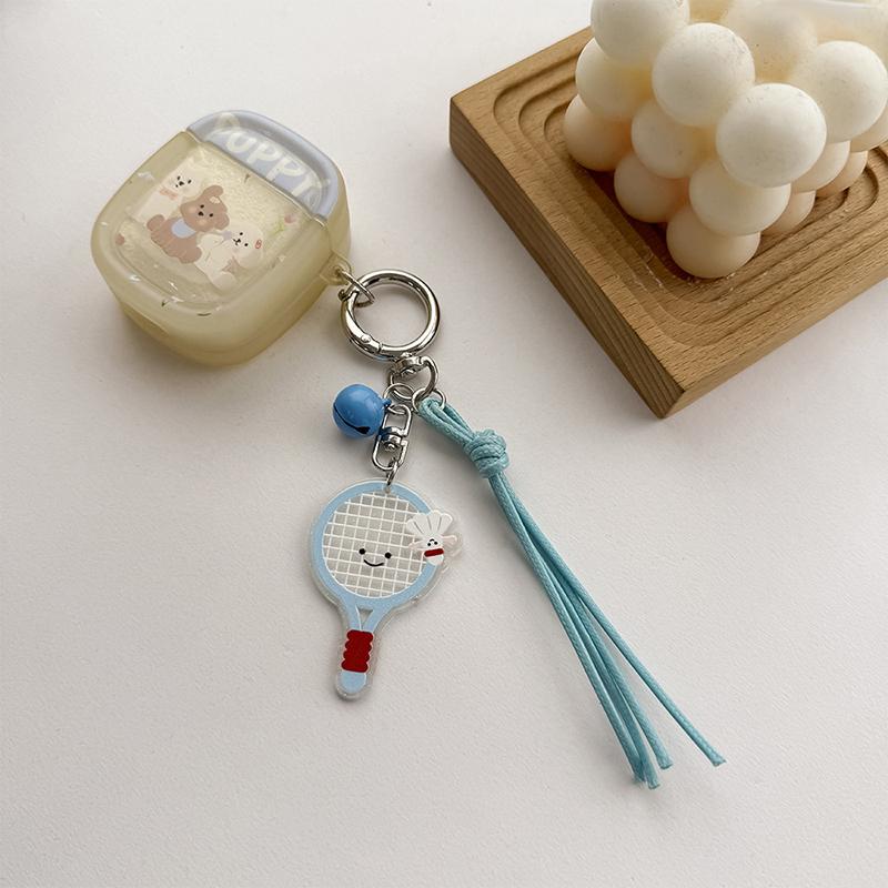  Bag Charms Q-Version Cartoon Table Tennis Badminton Football Keychain Handbag Pendant Creative Backpack Decoration Gifts