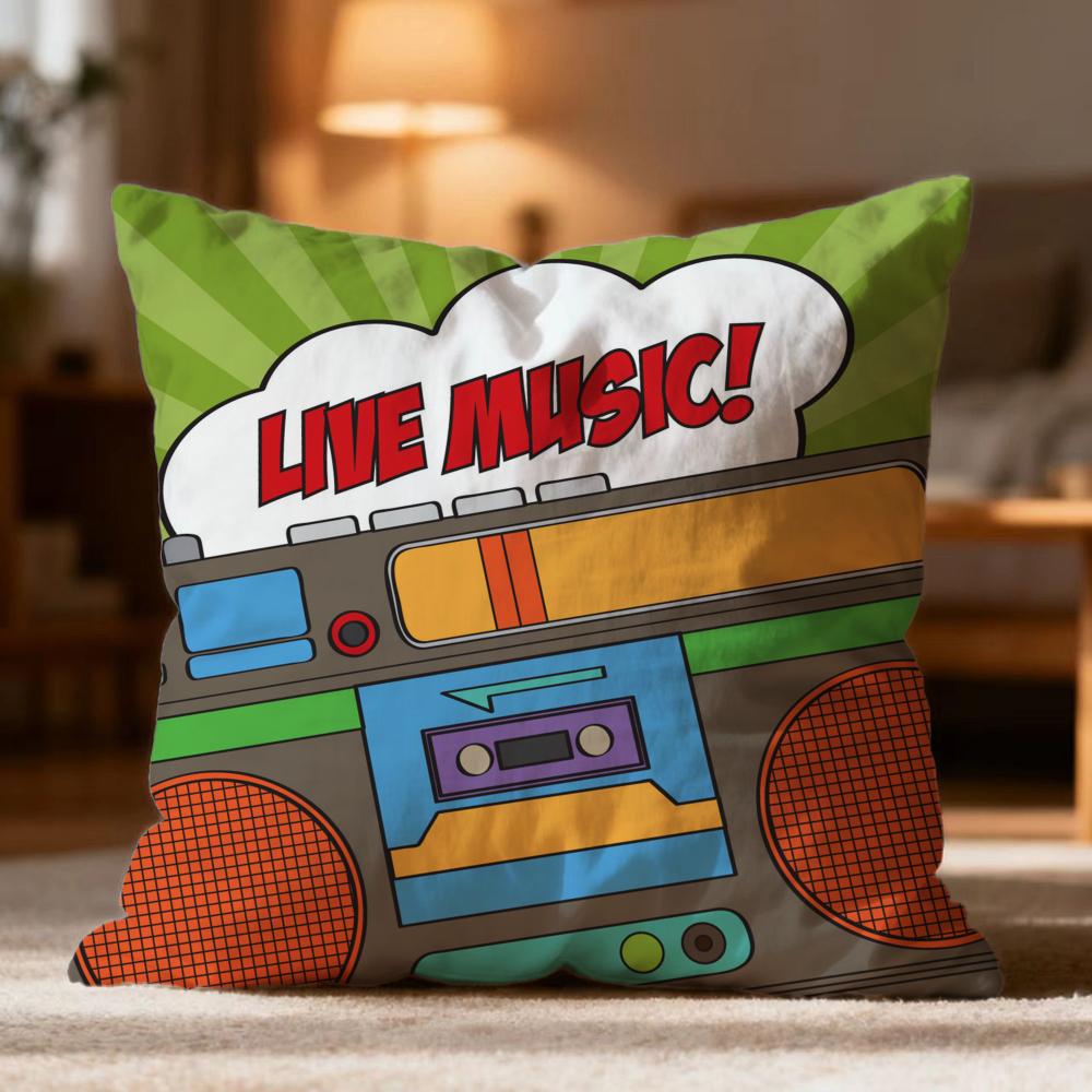 Hot Retro Speaker Cushion Cover Soft Washable Pillow Case Multi-Scene for Couch Bed Travel Office Use
