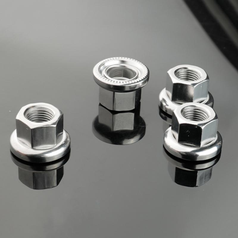 Hub Nut for Fixed Gear Bike Front Rear Hub Fixing Metric9/10 3/8 Inch With Anti-skid Texture for Drum Axle Firm Mount