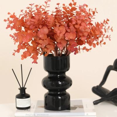 2pcs Home Decor Artificial Eucalyptus Leaves Plastic Plant Floral Garden Decoration Simulation 6 Sticks Tied Money Leaf Bouquet