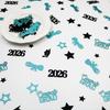 Yousheng 100 Pcs Graduation Confetti Glitter Grad Caps Bows Stars Confetti Class of 2026 Party Table Centerpiece for Graduation Party