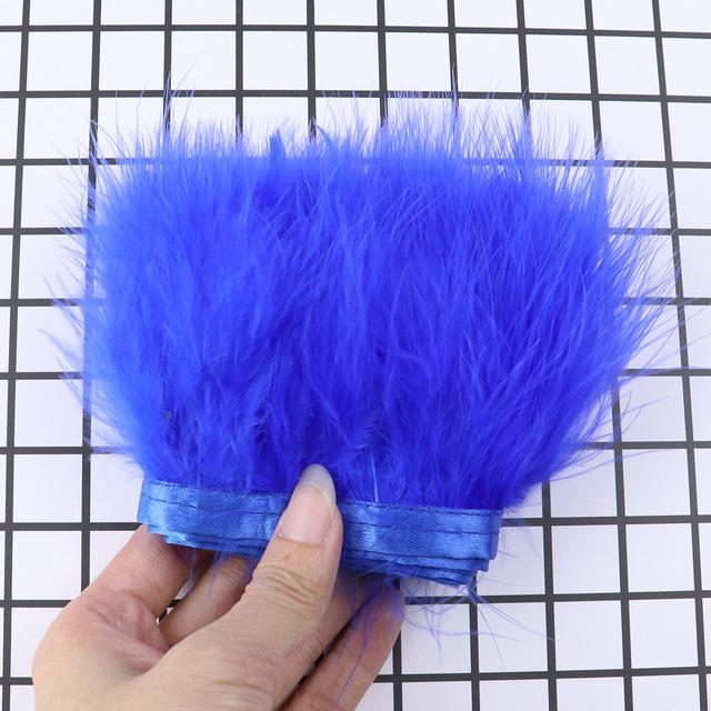 Feather8-10cm Fluffy Turkey Feather Trim On Ribbon – 1-10m Natural Feathers Fringe for Sewing, DIY Crafts, Wedding & Clothing Decor