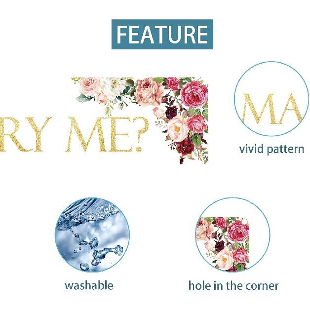 Will You Marry Me Banner Decorations, Bridal Shower Party Porch Sign Decorations Supplies, Large Wedding Engagement Party Photo Booth Backdrop