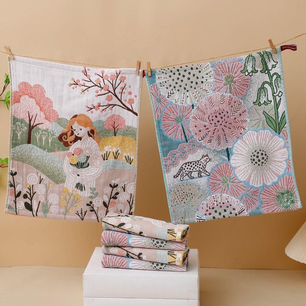 4 Layer Cotton Gauze Pure Cotton Face Towels 34x40cm Dish Cloth Kitchen Towel for Kids Children