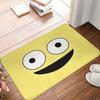 1pc Flannel Doormat, Outdoor Indoor Door Mat, Souvenir and Holiday Gift, Smiling Friend Logo Doormat, Rectangular Floor Mat