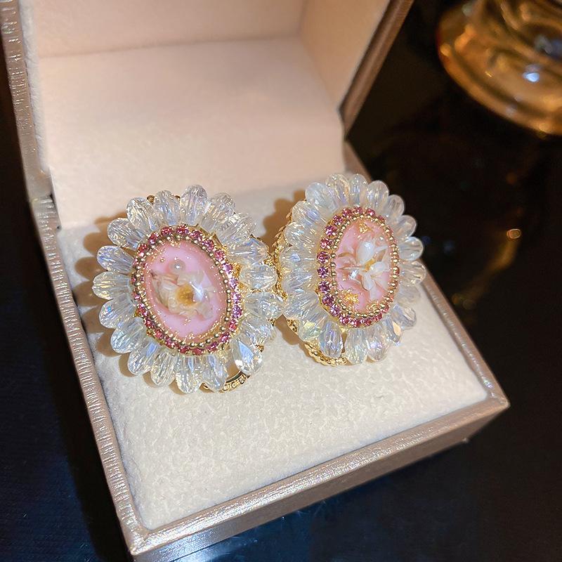 Europäischer und amerikanischer ethnischer Stil, mit Diamanten besetzte Wassertropfen-Quasten-Ohrringe, Steckerohrringe, Damenohrringe, Design-Sinn Nische