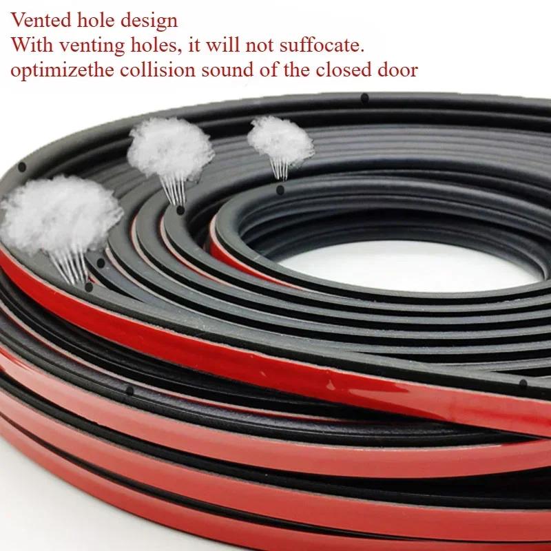 Car Door Seal Strip Rubber Double Layer Sealing Protector Weatherstrip Waterproof for Car Door Glass Window Door Hood Trunk