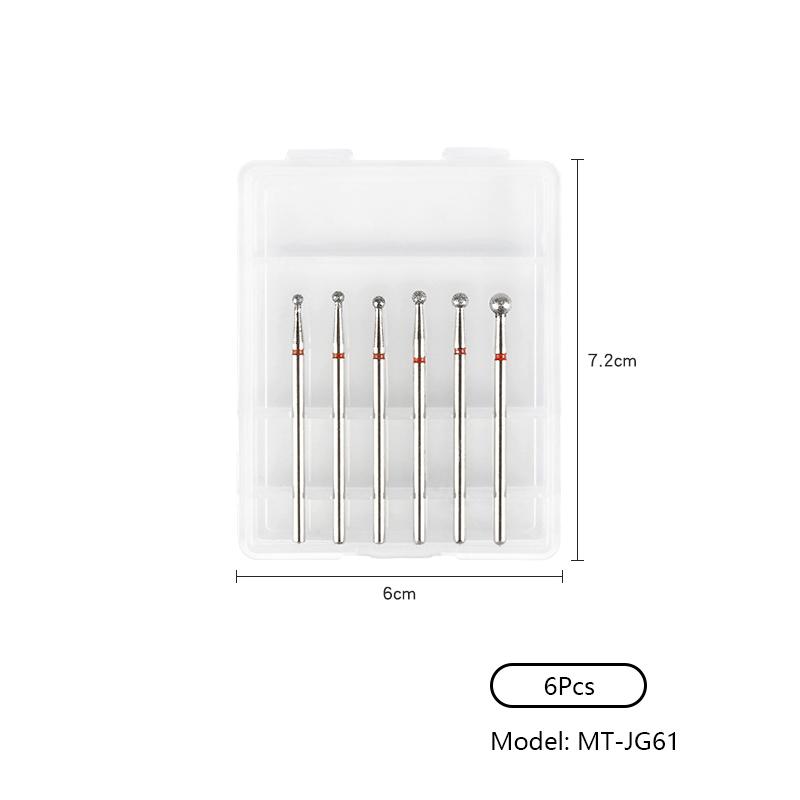

6/8 шт. Алмазные насадки для электрической пилки для ногтей, полировальная шлифовальная головка, набор инструментов и аксессуаров для маникюрных и педикюрных машинок
