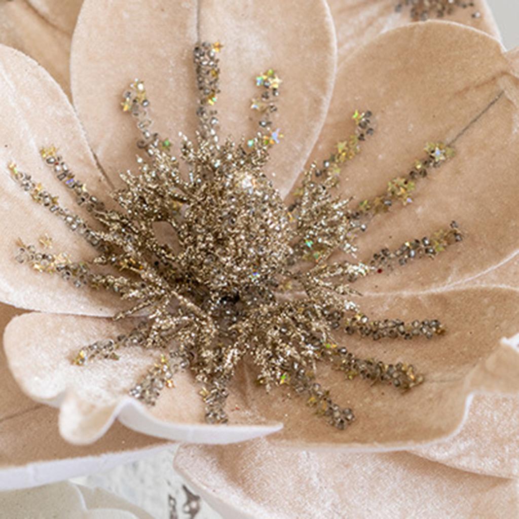 Weihnachtsblumendekor Elegante glitzernde künstliche Blumen für festliche Arrangements