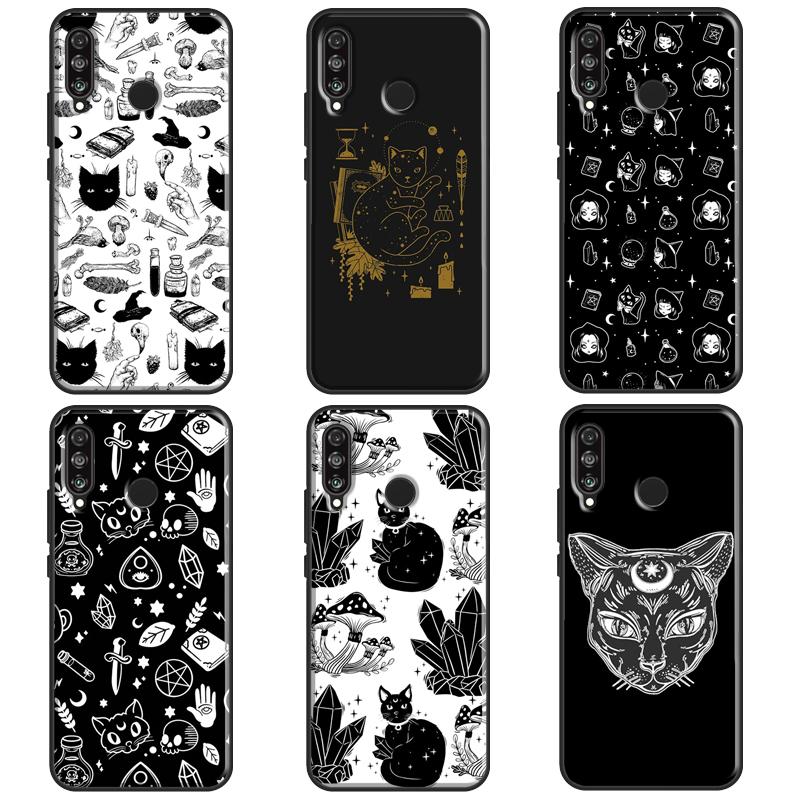 Witchcraft Witch Cat For Huawei Nova 8i 7i 11i 12i 12s 9 10 SE Y90 Y60 Y70 Y72 Y61 Y91 P30 P40 Lite P60 Pro Case
