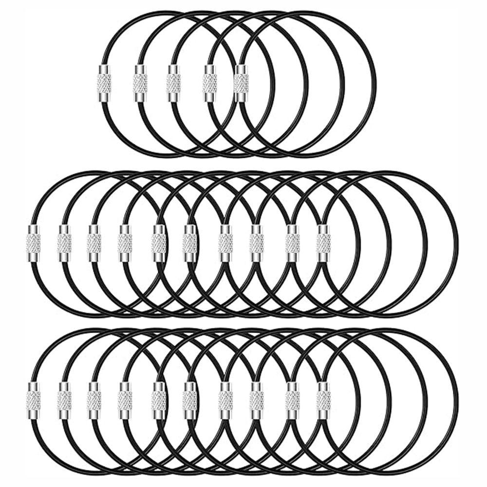 1/25Pcs 2mm Wire Keychain Cable 6.3 Inch Hinge Keepers Large Metal Wire Keychains  Keys and ID Tag