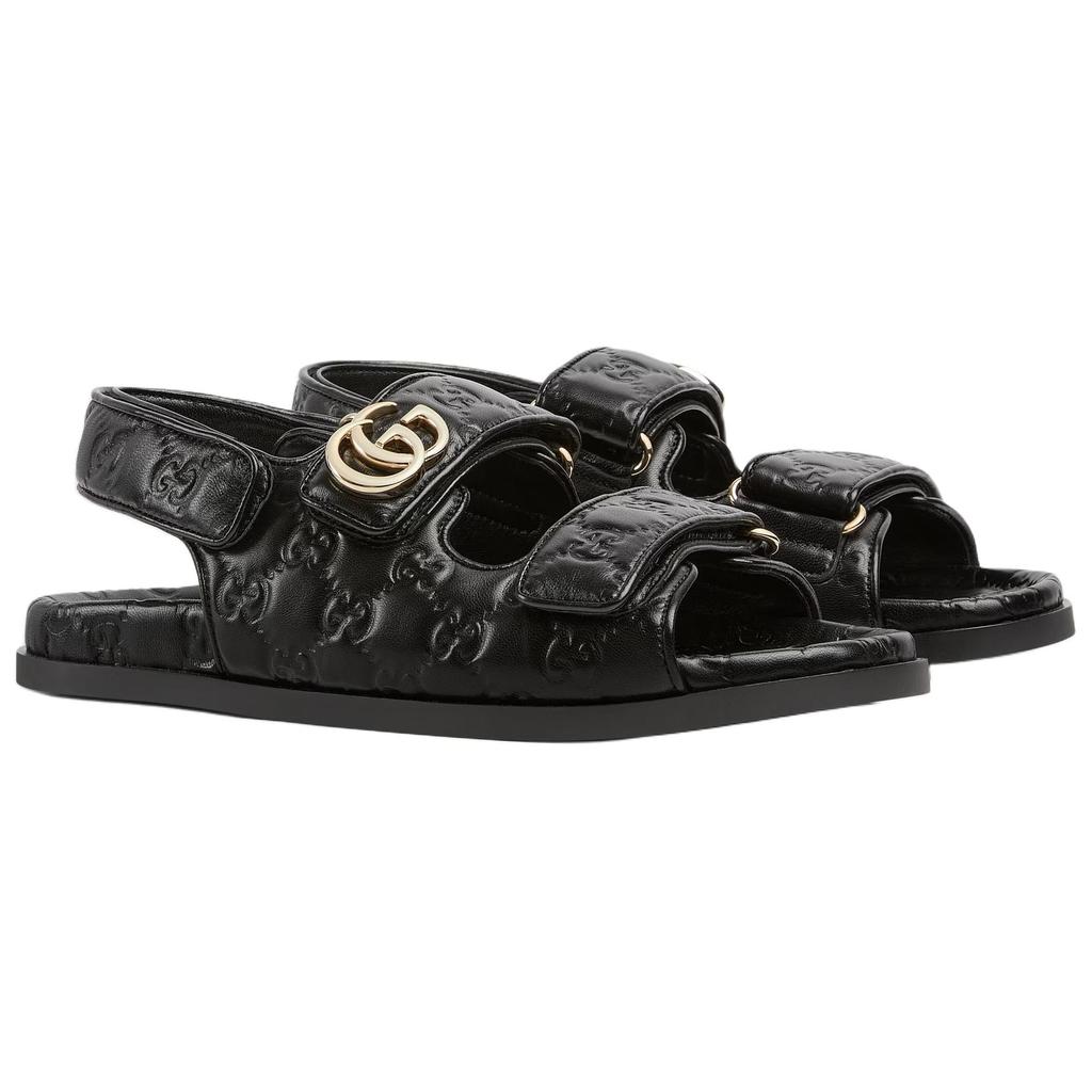 Gucci Wmns Double G Sandal 'Black' Women's 816625 AAEGP 1000