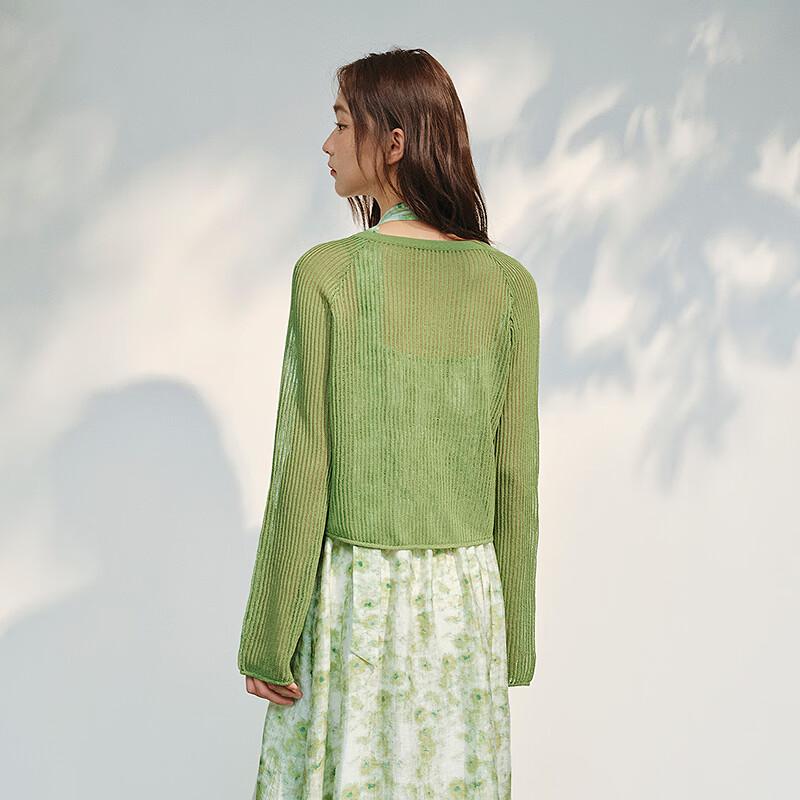 Ledin Women's Hollow-out Knit Cardigan with Front Tie