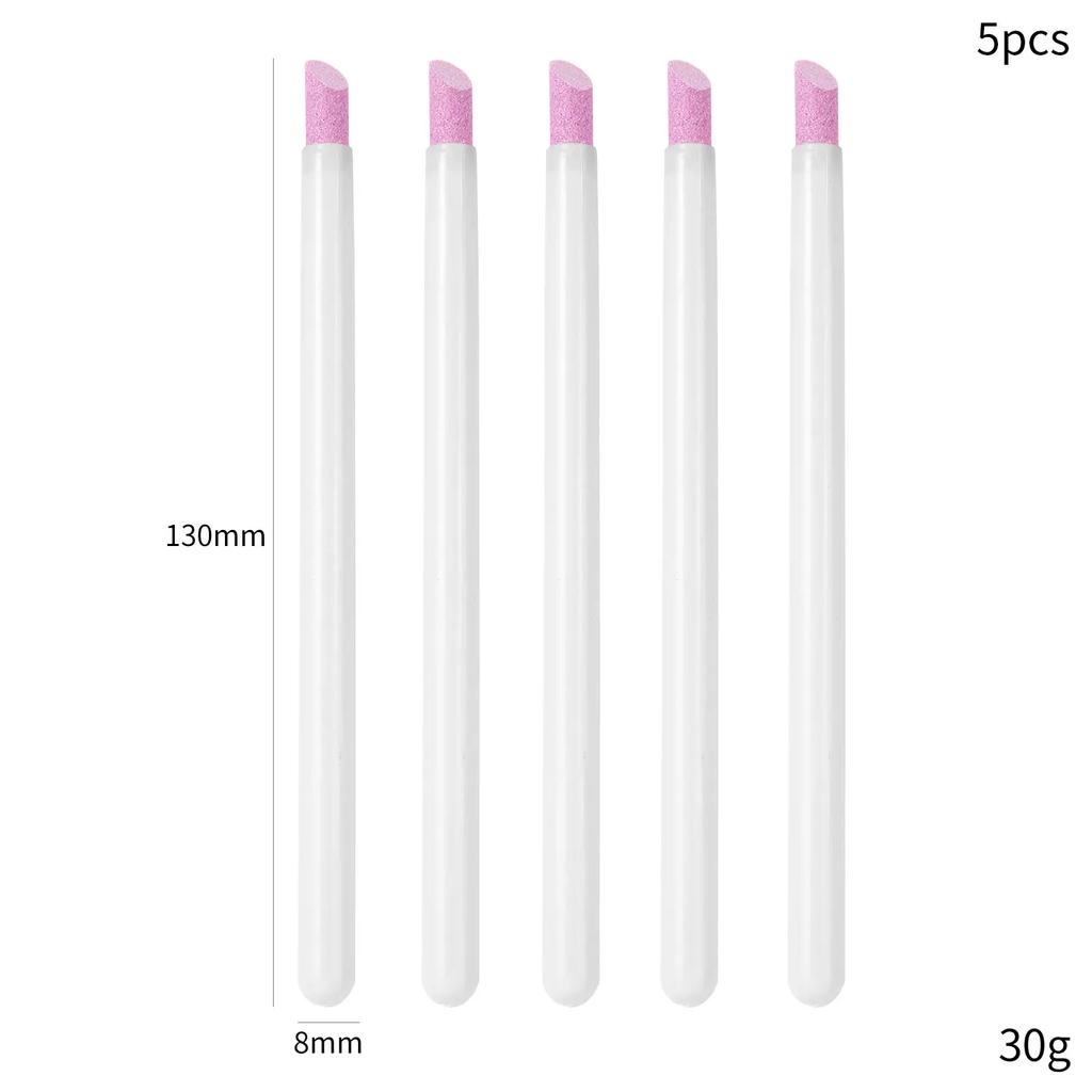 5Pcs Quartz Pen Nail  Cuticle Pushers Nail Polish Manicure Stick Nail Files Grinding Pen Dead Skin Remover for Natural Nail