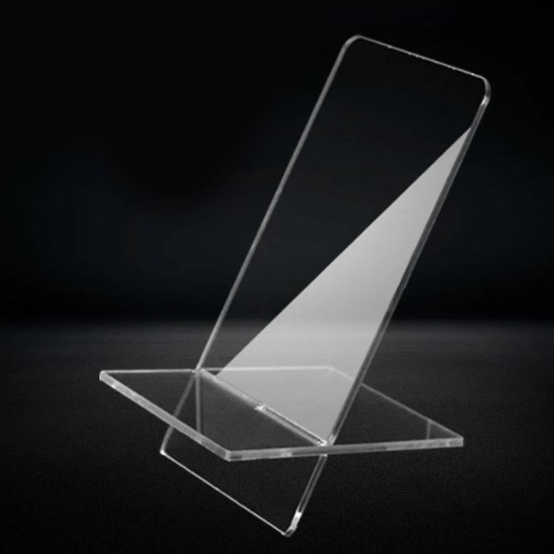 Acrylic Desktop Transparent Cell Phone Holder Lazy Phone Stand Clear Rack For iPhone 16 15 14 13 12 Samsung S25 S24 Xiaomi Mount