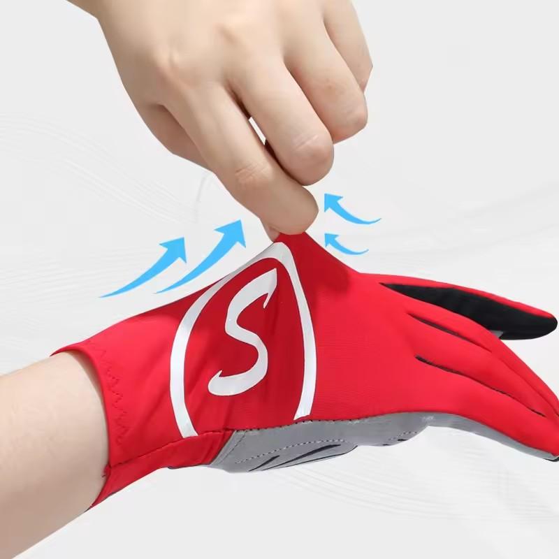 Spring Autumn Anti Slip Full Finger Gloves for Unisex Touch Screen Mesh Breathable Comfortable Gloves Outdoor Cycling Equipment