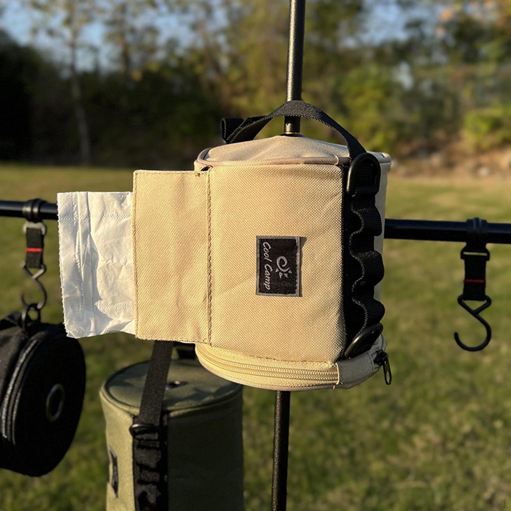 Camping Tissue Case Paper Towel Storage Bag Hanging Napkin Holder Roll Organizer for