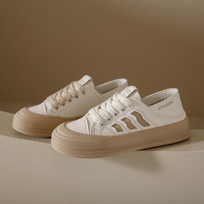 

Korean Style Casual White Shoes Women s Spring Soft Sole Free Lace Two Wear Step on Heel All-match Sneakers 40