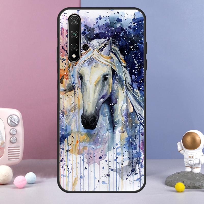 Horse Painted Art For Huawei Nova Y60 Y61 Y70 Y72 Y73 Y90 Y91 9 10 SE 7i 8i 11i 12i P30 P40 Lite P60 Pro Case