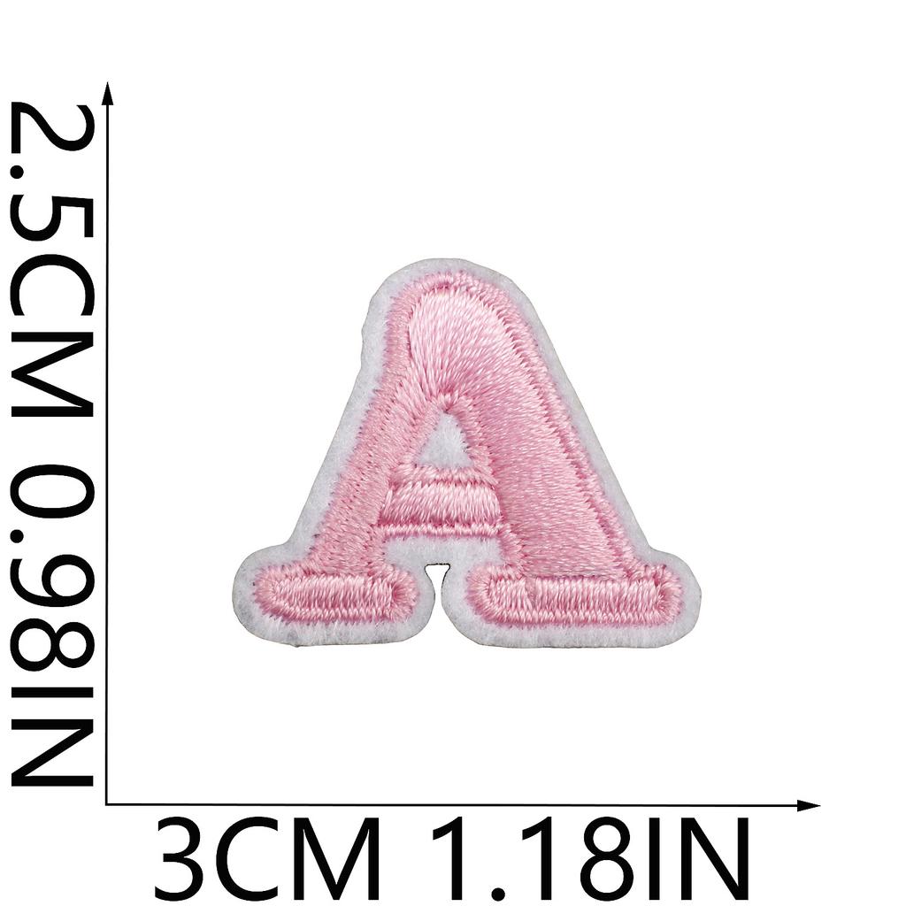 Mini Pegatina de Tela Bordada con Alfabeto Inglés Tamaño Pequeño DIY para Bolso Cambiante Parche Decorativo Pegatina Etiqueta Bordada por Computadora Número