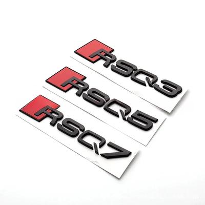 1Pc Sline 3cm/3.7cm High ABS Plastic Car Rear Sticker RSQ3 RSQ5 RSQ7 RSQ8 Logo Trunk Badge Modified Emblem Accessories