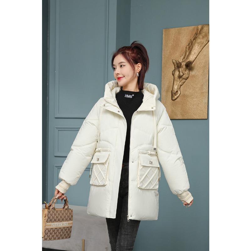 New Year's New Down Jacket Women's Short Style Thickened Hooded Bread Coat Winter Warm All-match Coat