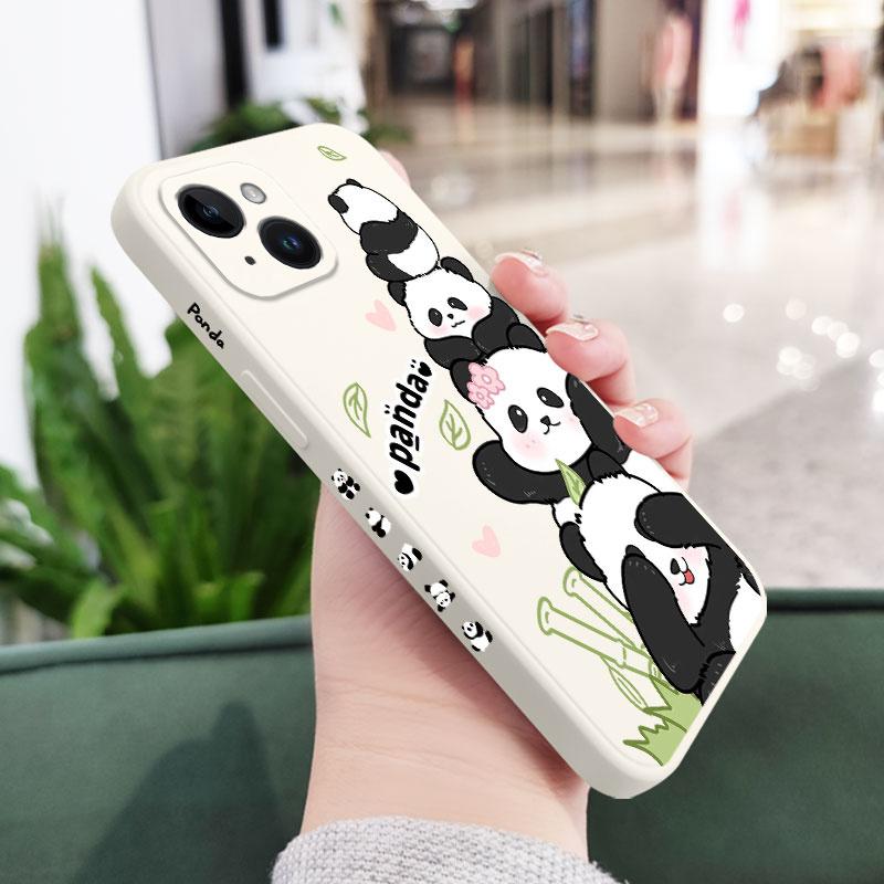 Panda House Phone Case For iPhone 16 16e 15 14 13 12 11 X XR XS Plus Pro Max Mini Silicone Cover