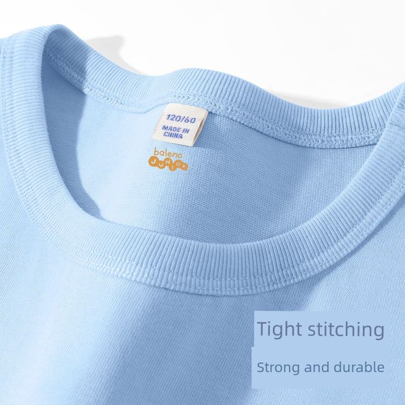 Bannelu Children's Clothing Boy's Long-Sleeved T-shirt Pure Cotton Spring and Autumn Little Boy Tops Children's Thin T-shirt Undershirt