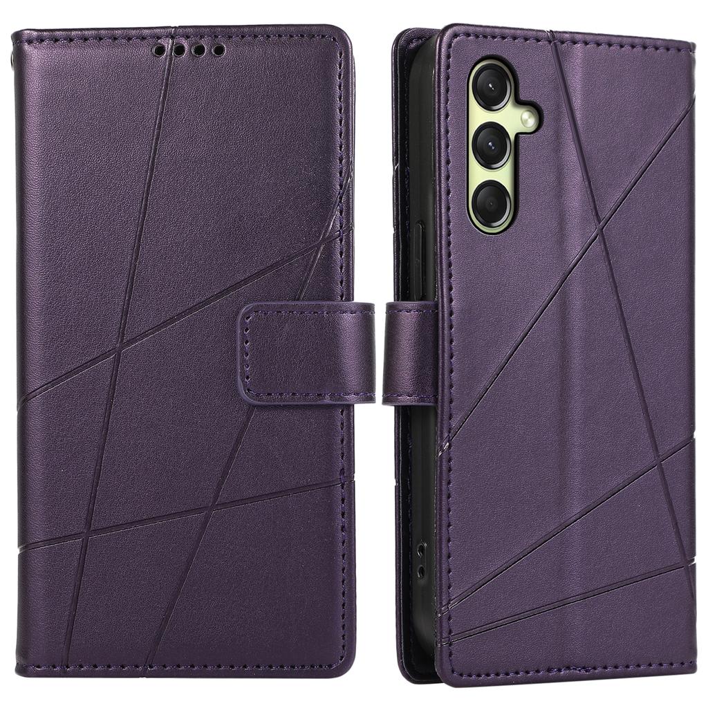 DF-06 For Samsung Galaxy A16 5G/A16 4G Phone Case Line Imprint Leather Wallet Cover