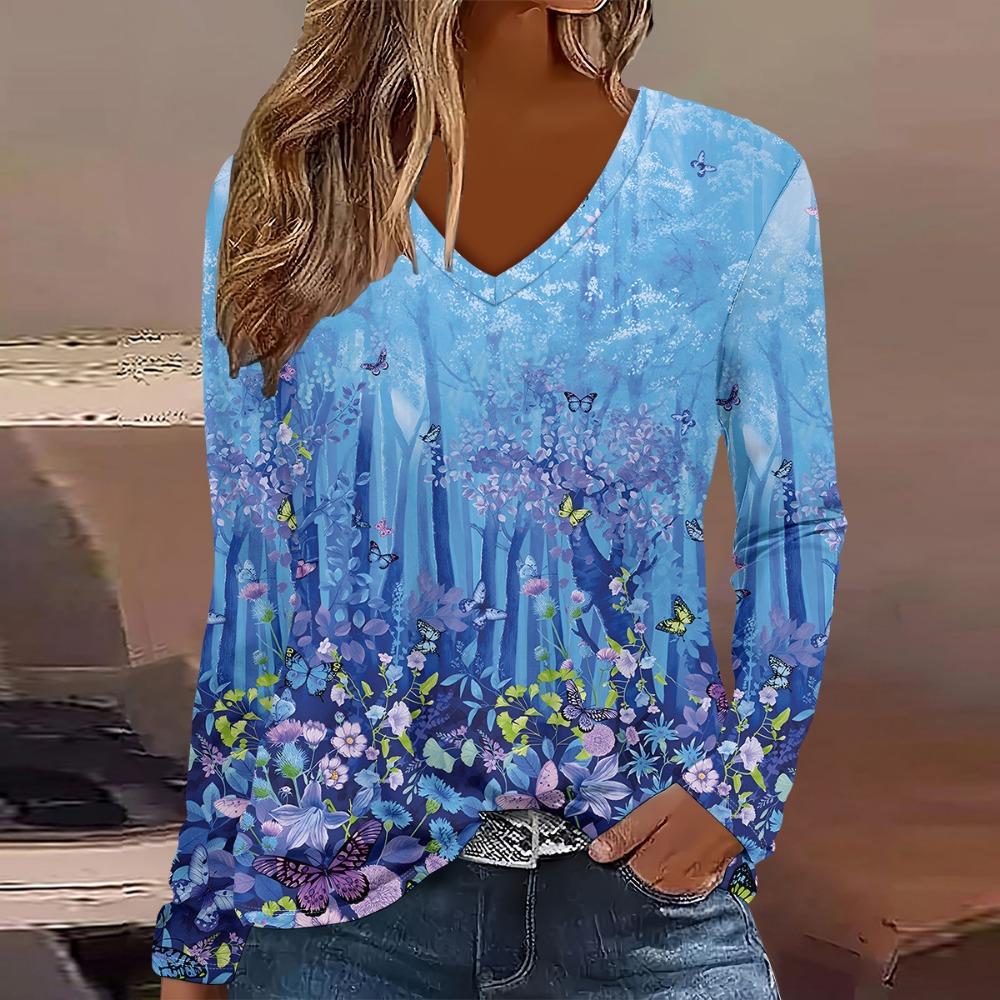 Fashion Streetwear 3D Digital Printed Women's Long Sleeved T-shirt