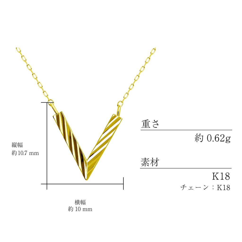 Lala Christie 18K Gold Necklace with V Design Women's (lp51-0022-yg)
