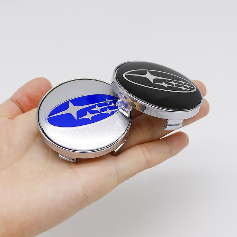 4 Stück 56MM Auto Radnabenabdeckung Aufkleber 60mm Nabenkappe Emblem für Subaru Outback Legacy Forester Impreza Tribeca WRX DRL XV STI