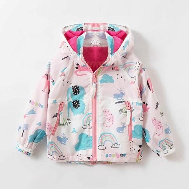 Clothing Autumn and Winter New Style Girls' Outwears Little Girls' Hooded Windbreakers Warm Kidsren's Baby Fleece-Lined Cotton Outwears Polar Fleece
