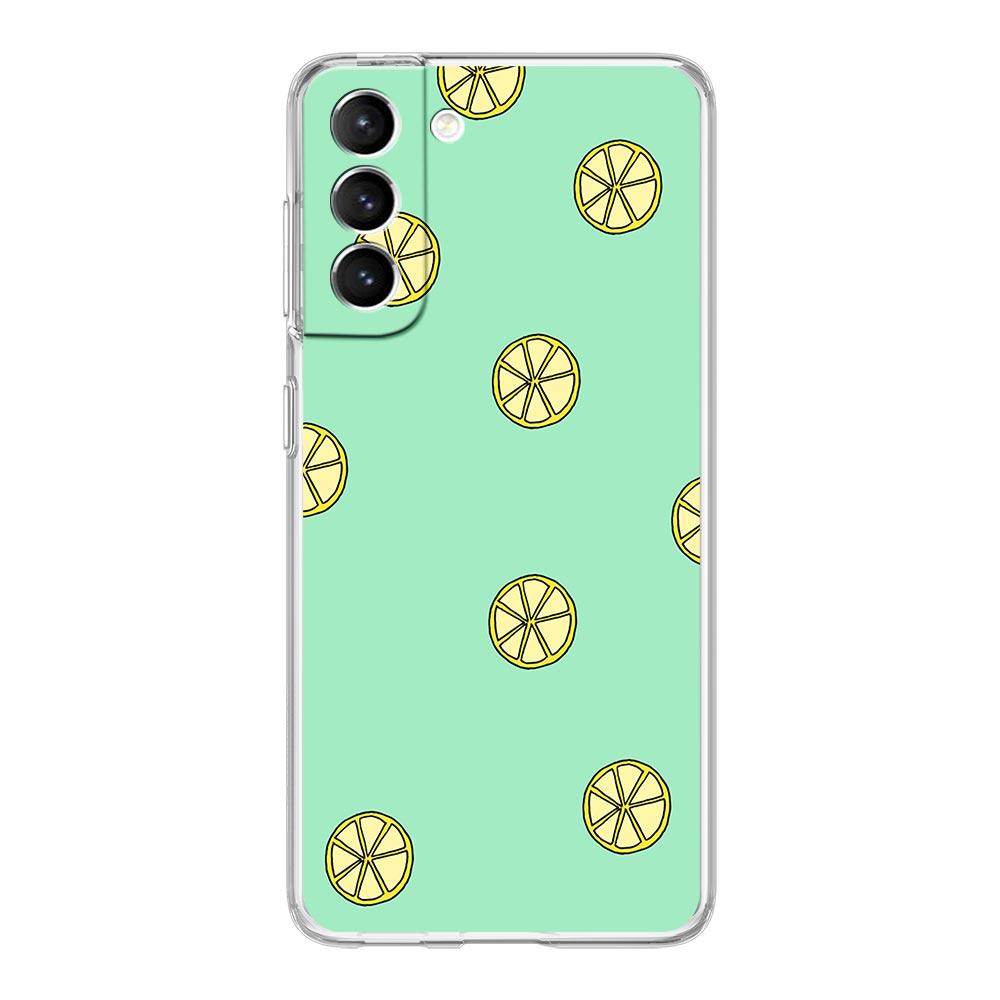 Mediterranean Lemon Phone Case For Samsung Galaxy S22 5G S20 Ultra S21 FE 5G S10E S9 S8 S10 Plus Note 20 10 Clear Silicone Cover
