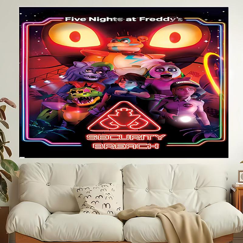 1pc Cartoon Five Nights at Freddys Tapestry, Living Room, Bedroom, Office, Party Decor, Ideal Festive Gift