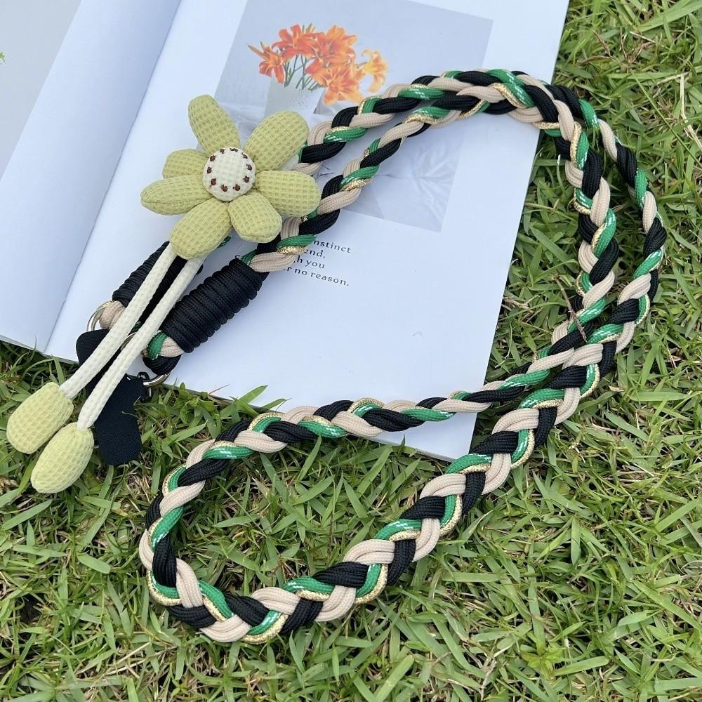 Detachable Flowers Phone Lanyard Cross-body Phone Woven Chain Crossbody Phone Charm  Activity