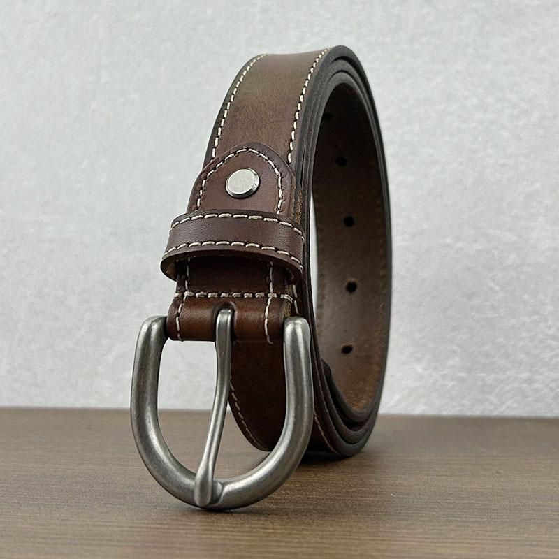 Retro Belt Women'S Leather Casual Pin Buckle Jeans Belt First Layer Cowhide Simple Belt Trendy