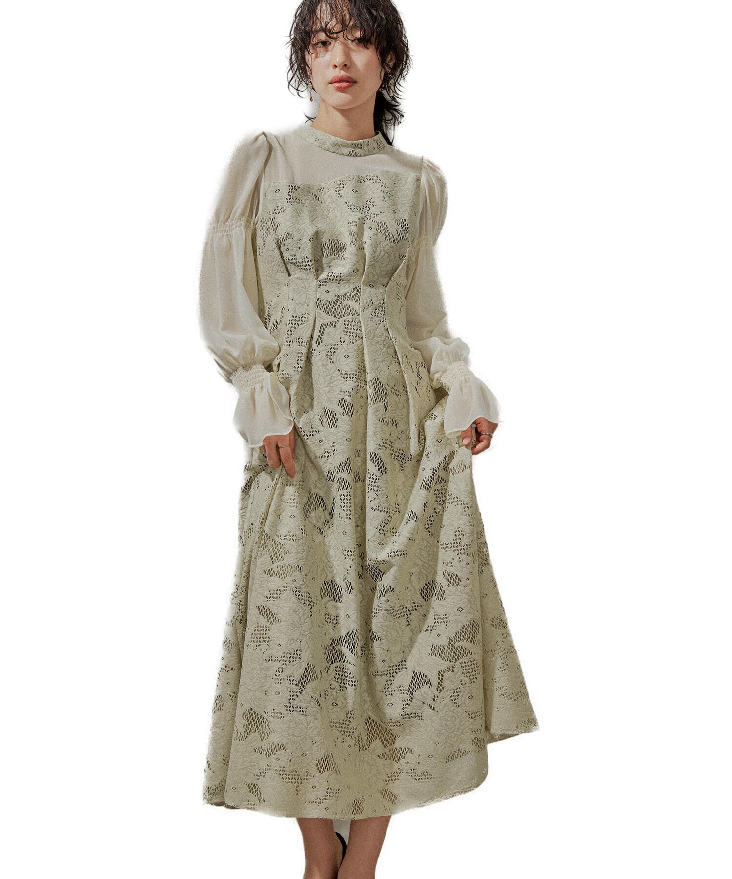 

Асимметричное платье-миди для вечеринки, свадьбы [niana], платье, платье, цельное платье, кружево, полностью кружевное бежевое, бежевый