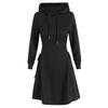 Women's Hooded Casual Fashion Hoodie Dress Long Sleeved Solid Color Dress