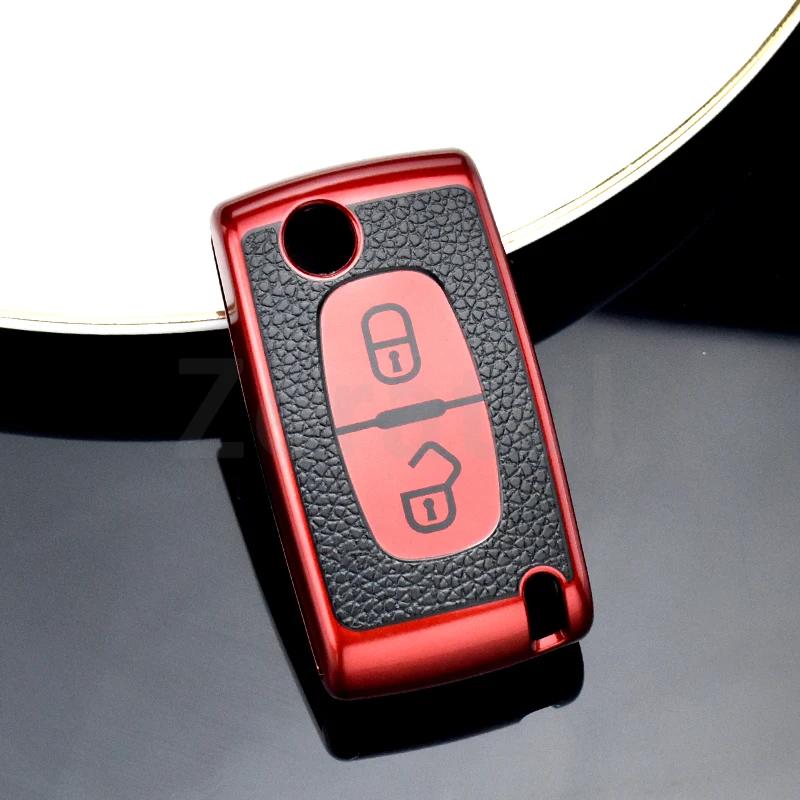 Tpu Car Key Case Cover For Citroen Xsara C2 C3 C4 C5 C6 C8 For Peugeot 107 206 207 307 308 406 Shell Holder Protector