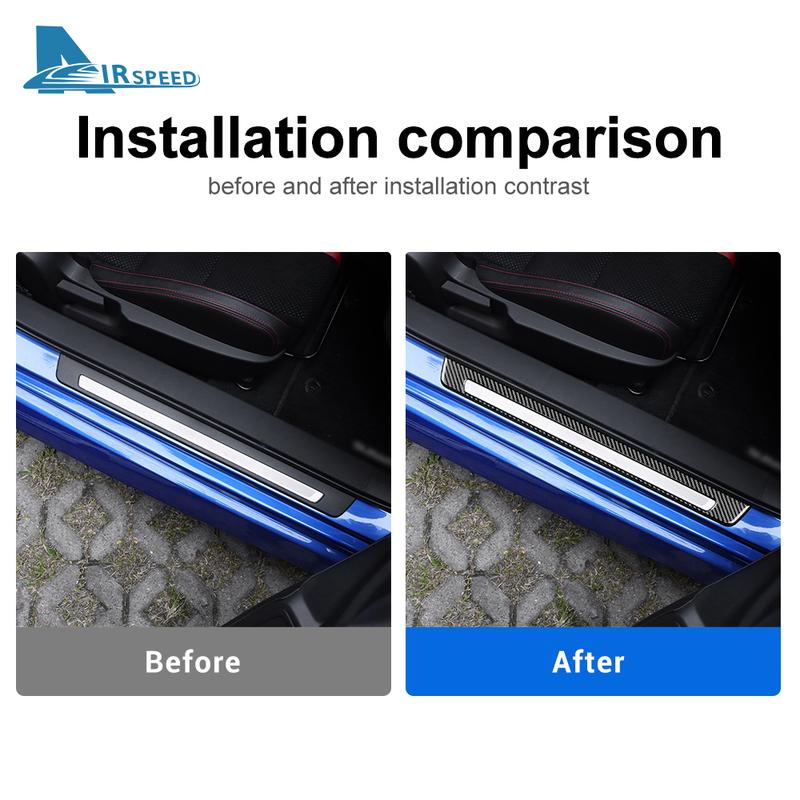 Real Carbon Fiber Sticker For Subaru BRZ Toyota GR86   Threshold Strip Door Sill Strip Protector Trim Accessories