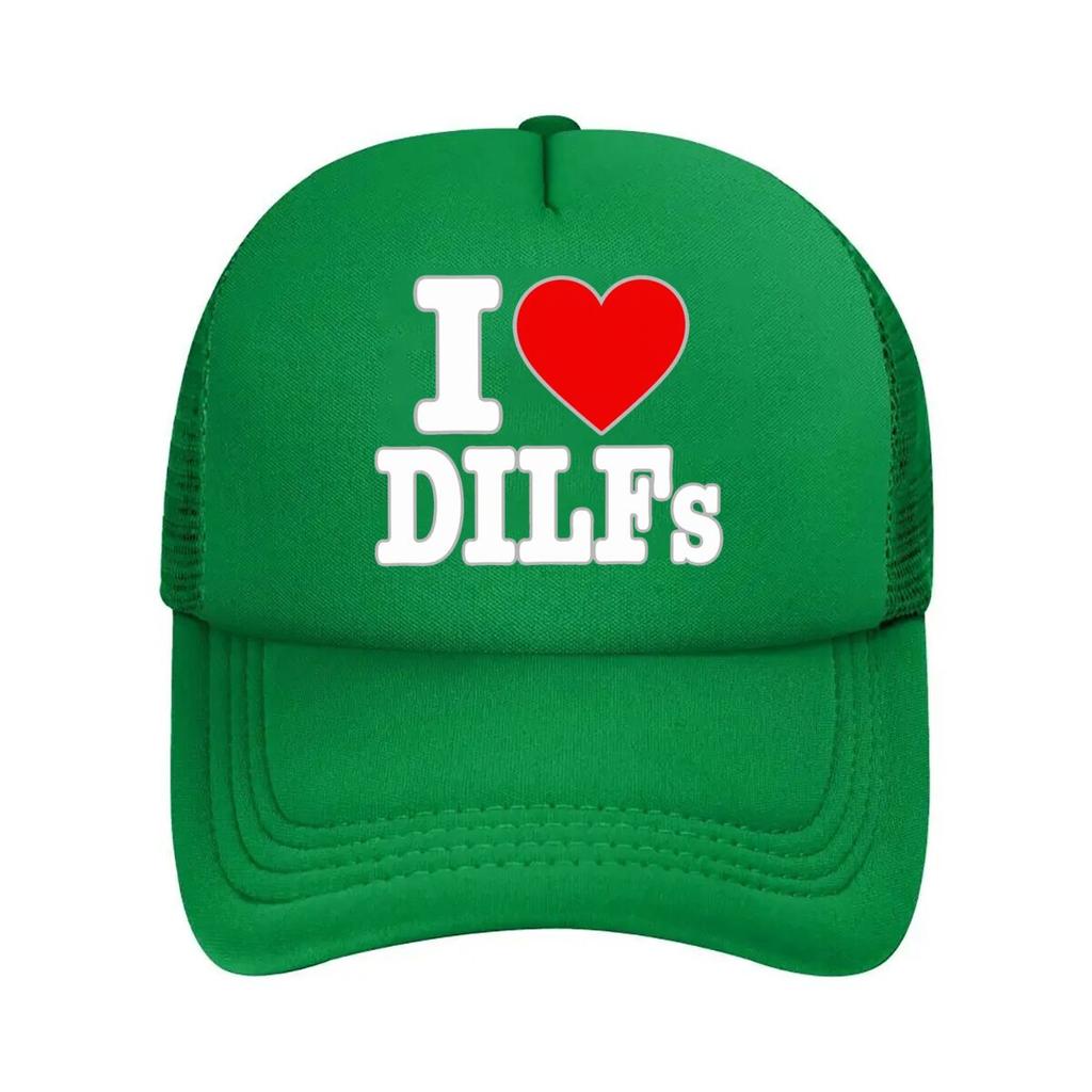 Ich liebe Dilfs Kühnes Humor Design Netz-Baseballkappe Für Damen Unisex FeUnisex Strand-Dad-Hut Hip Hop