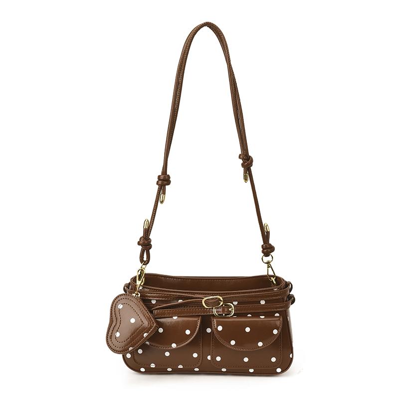 2026 Spring & Summer New Retro Dots Glossy PU Square Shoulder Bags Exquisite Hot Trendy Stylish Design Crossbody Bags for Women