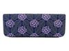 Large Hard Eyeglass Inden Navy Blue Deerskin with Gray Purple Chintz Hydrangea Pattern [Inden-ya] Case, 8007, Misono, Lacquer, Design,