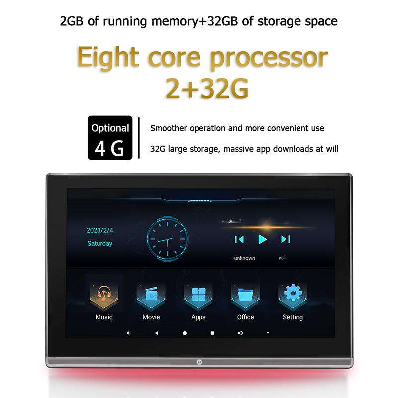 11.6"Headrest Monitor Display lPS Android 12 Tablet Touch Screen For Car Rear Seat PlayerVideo Music FM Bluetooth AirPlay